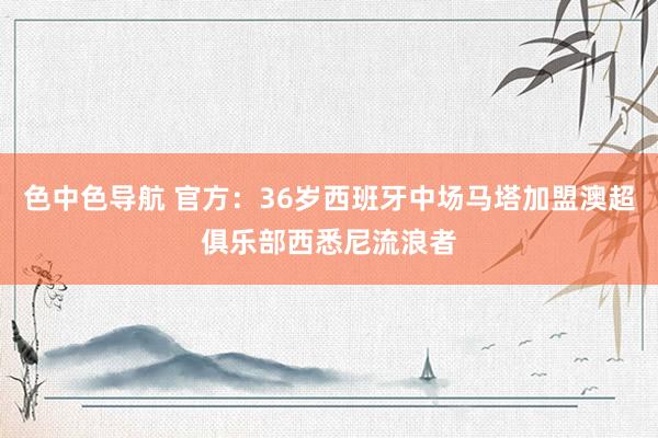色中色导航 官方：36岁西班牙中场马塔加盟澳超俱乐部西悉尼流浪者
